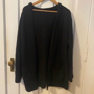 Eileen Fisher Wool Mohair Hooded Cardigan